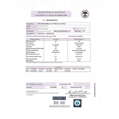 welder certificate